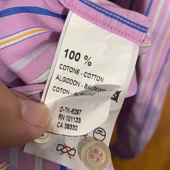 Ermenegildo Zegna Lavender Striped Button Down - Picture 6 of 7